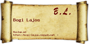 Bogi Lajos névjegykártya